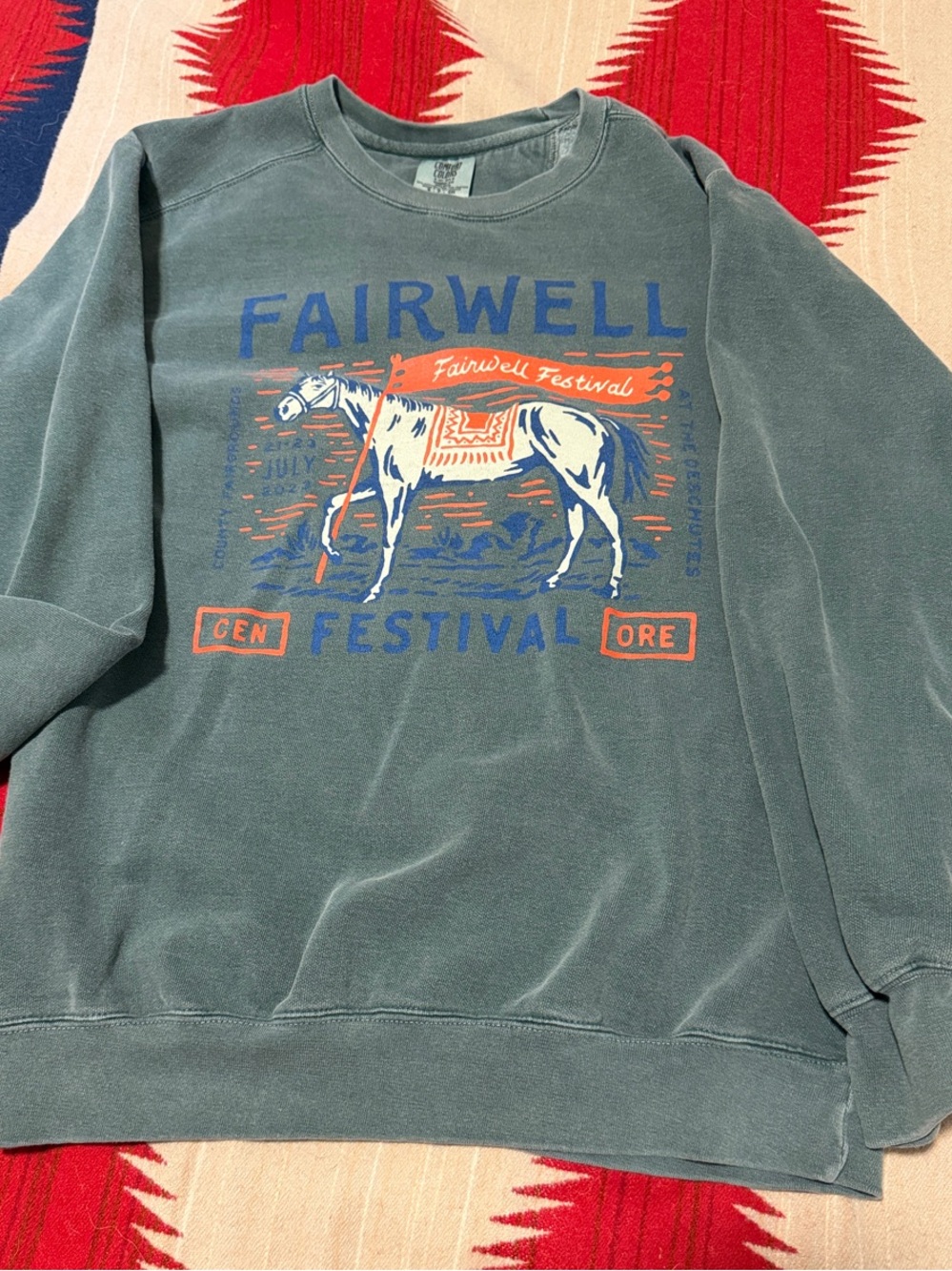 Fairwell Festival Graphic comfort colors Crewneck Sweatshirt - Slate Green